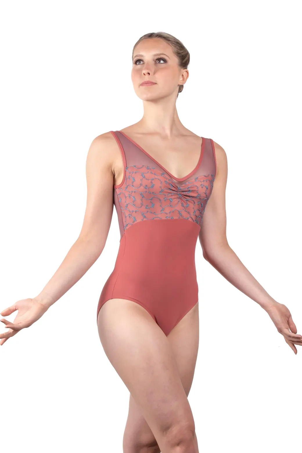 Ballet Rosa Fantine Floral Stretch Mesh Leotard Sedona