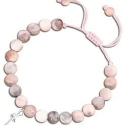 Beaded Glass Bracelet Set with Ballet Dancer Charm & Inspirational Card