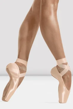 Bloch "Etu" Pink Satin Suede Toe Pointe Shoes