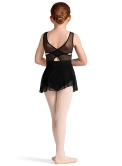 Bloch Girls Claire Mesh Wrap Floral Pull On Skirt