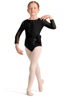 Bloch Rolanda Long Sleeve Girls Mesh Wrap Top