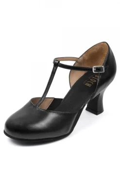 Bloch Split Flex T-Strap Leather Character Shoes 2.5" Heel