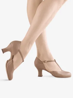 Bloch Split Flex T-Strap Leather Character Shoes 2.5