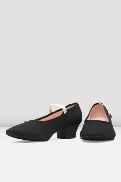 Bloch Tempo Canvas 1.5" Cuban Heel Character Shoes Womens