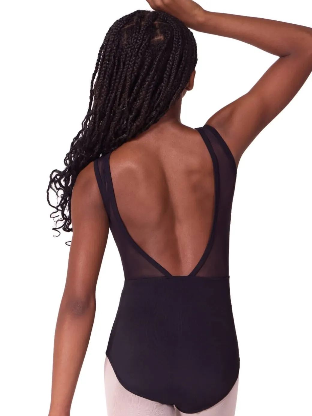 Capezio Soft Elegance Asymmetrical Mesh Insert Neck Leotard Child