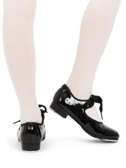 Capezio Little Girls Ribbon Tie Shuffle Tap Shoe Beginner