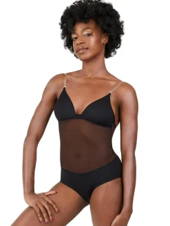 Capezio Plunge Neck Mesh Midriff Leotard Girls