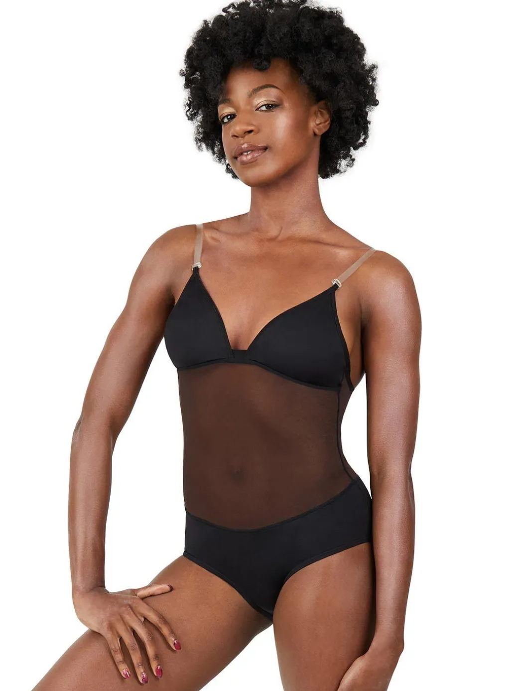 Capezio Plunge Neck Mesh Midriff Leotard Girls