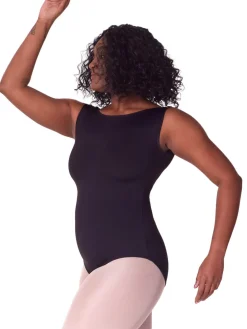 Capezio Soft Elegance Open Back Boatneck Leotard Womens