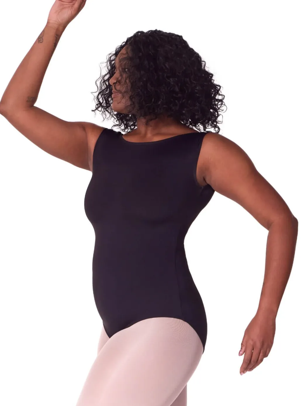 Capezio Soft Elegance Open Back Boatneck Leotard Womens