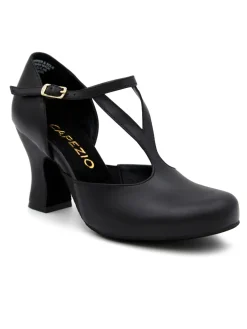 Capezio Y-Strap Shanel Leather Character Shoe 3" Heel