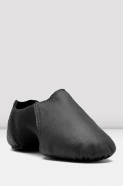 Childrens Spark Leather & Neoprene Jazz Shoes Black