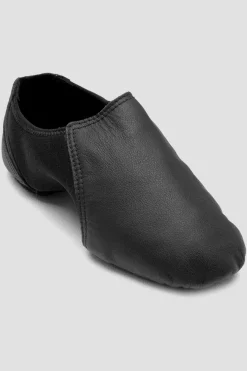 Childrens Spark Leather & Neoprene Jazz Shoes Black