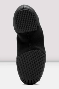 Childrens Spark Leather & Neoprene Jazz Shoes Black