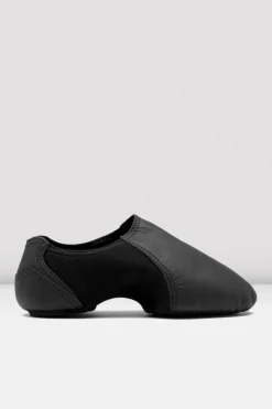 Childrens Spark Leather & Neoprene Jazz Shoes Black