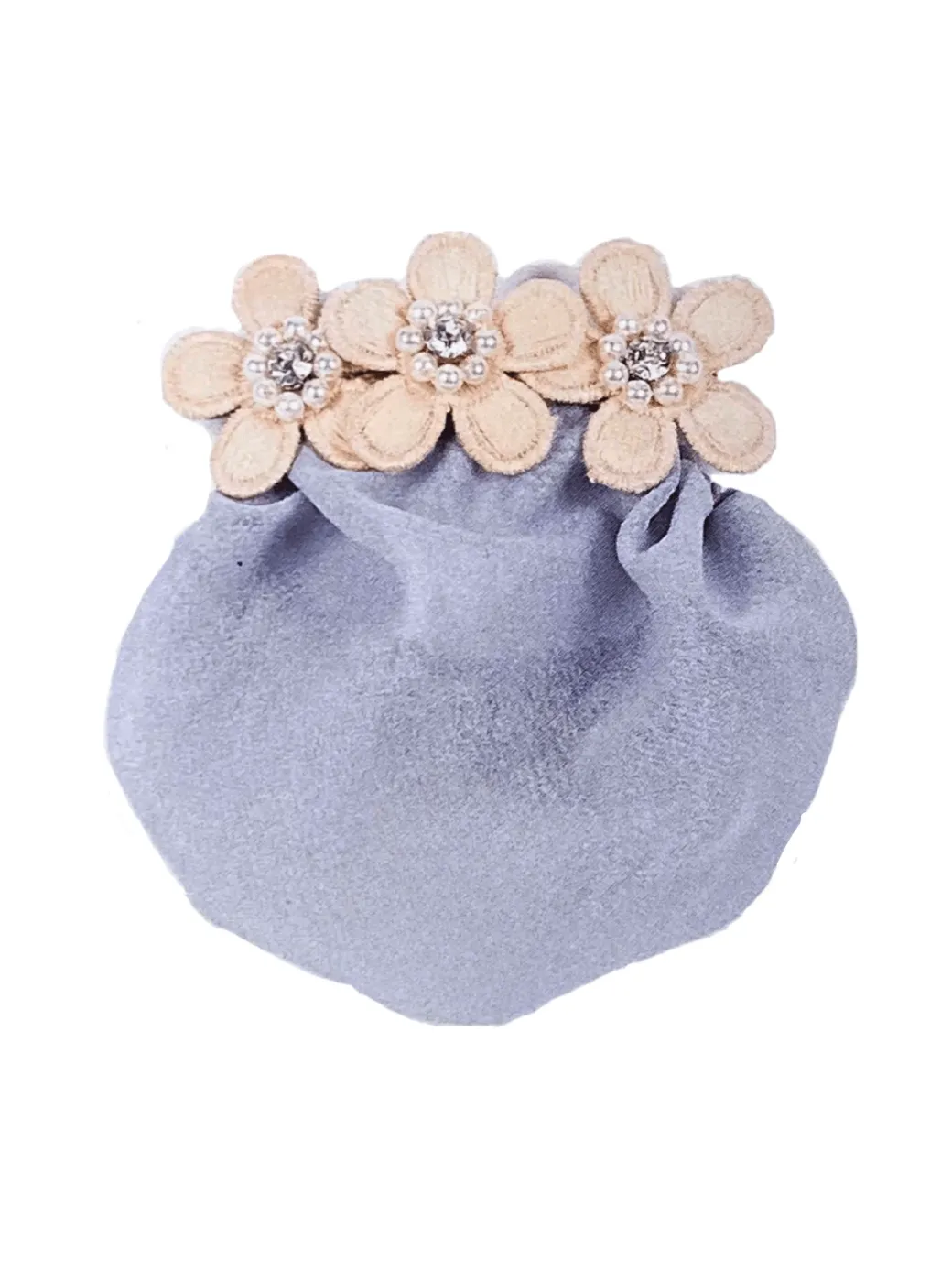 Dasha Flower and Stone Snood Pink and Grey