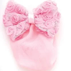 Dasha Rosette Bow with Snood Pink