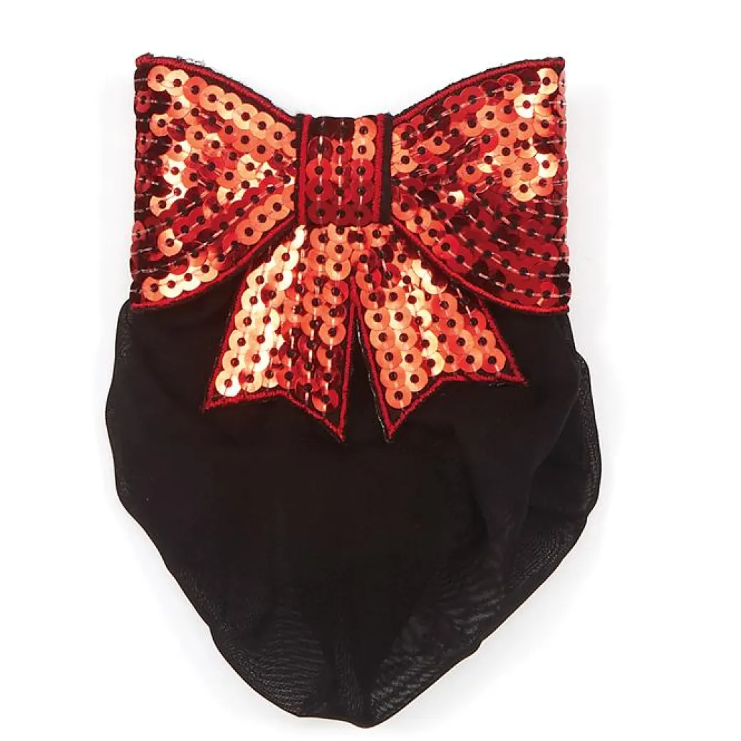Dasha Sequin Bow with Snood Red