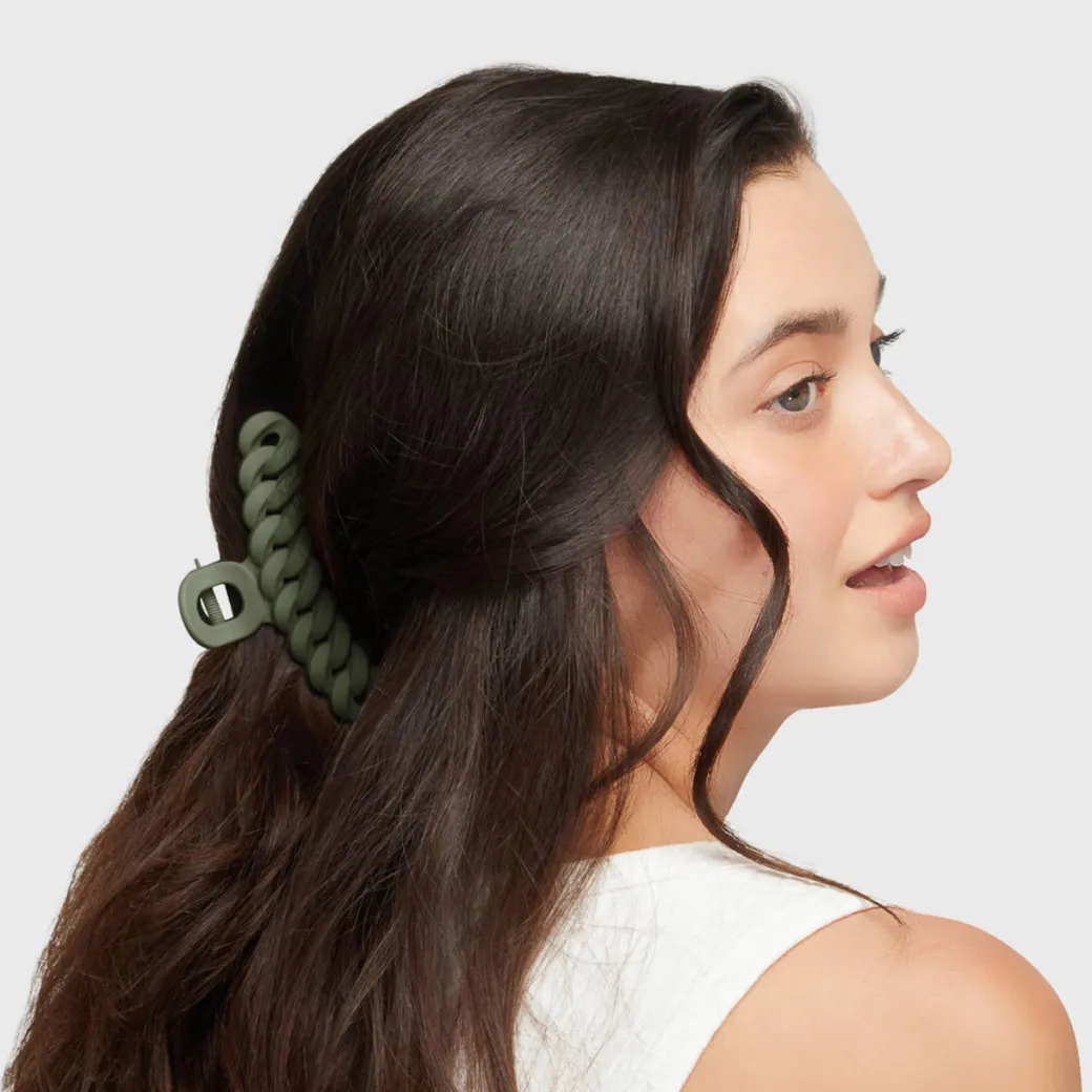 Eco-friendly Chain Claw Clip 3pc Set Black/Moss