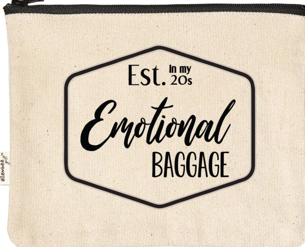 Emotional baggage established in my 20s funny Zipper Pouches
