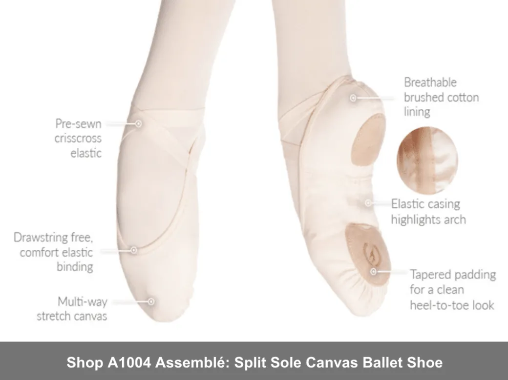 Eurotard Assemblé Split Sole Canvas Ballet Slipper Child
