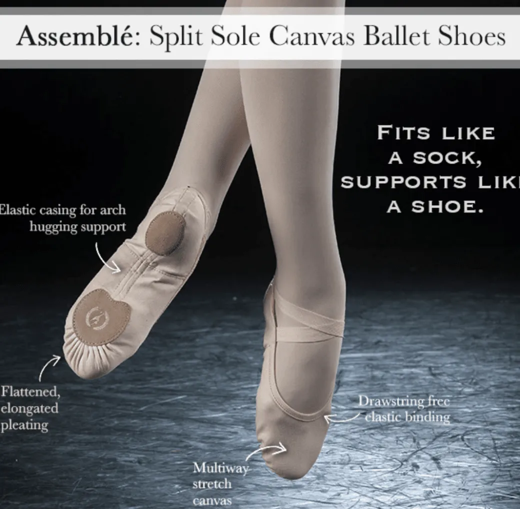 Eurotard Assemblé Split Sole Canvas Ballet Slipper Child