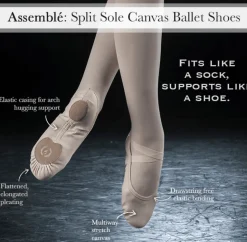 Eurotard Assemblé Split Sole Canvas Ballet Slipper Adult