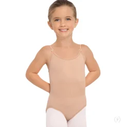 Eurotard Child Undergarment Leotard with Clear and Matching Straps