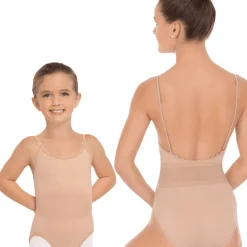 Eurotard Professional Camisole Seamless Leotard with Clear and Matching Straps Adult