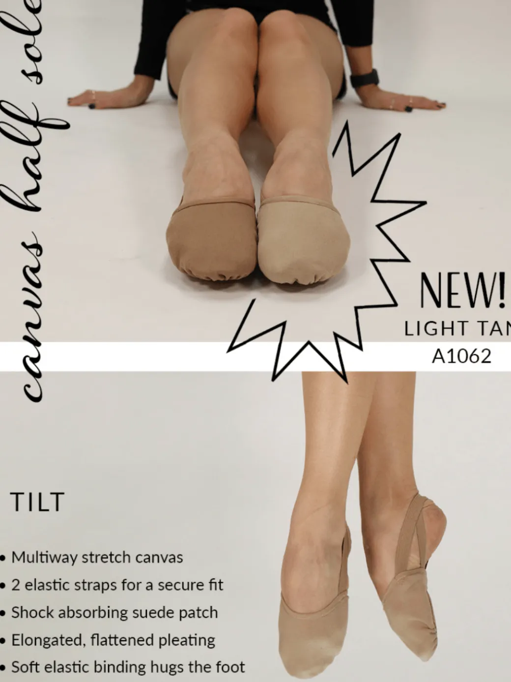 Eurotard Tilt Canvas Half Sole Contemporary Shoes Adult