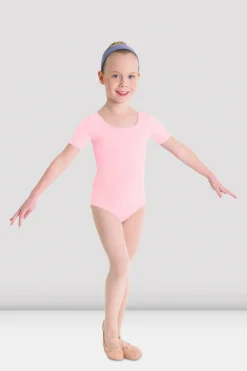 Girls Short Sleeve Scoop Neck Leotard
