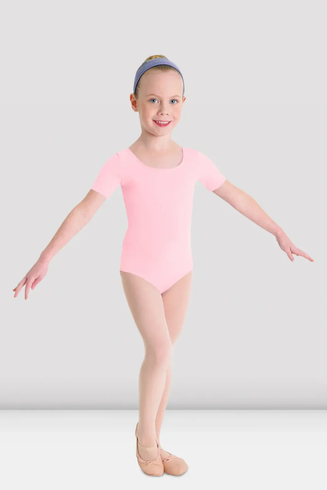 Girls Short Sleeve Scoop Neck Leotard