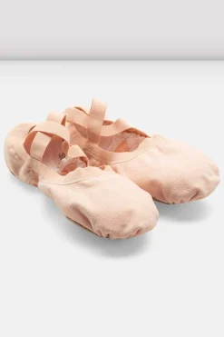 Girls Pro-Elastic Canvas Ballet Shoes