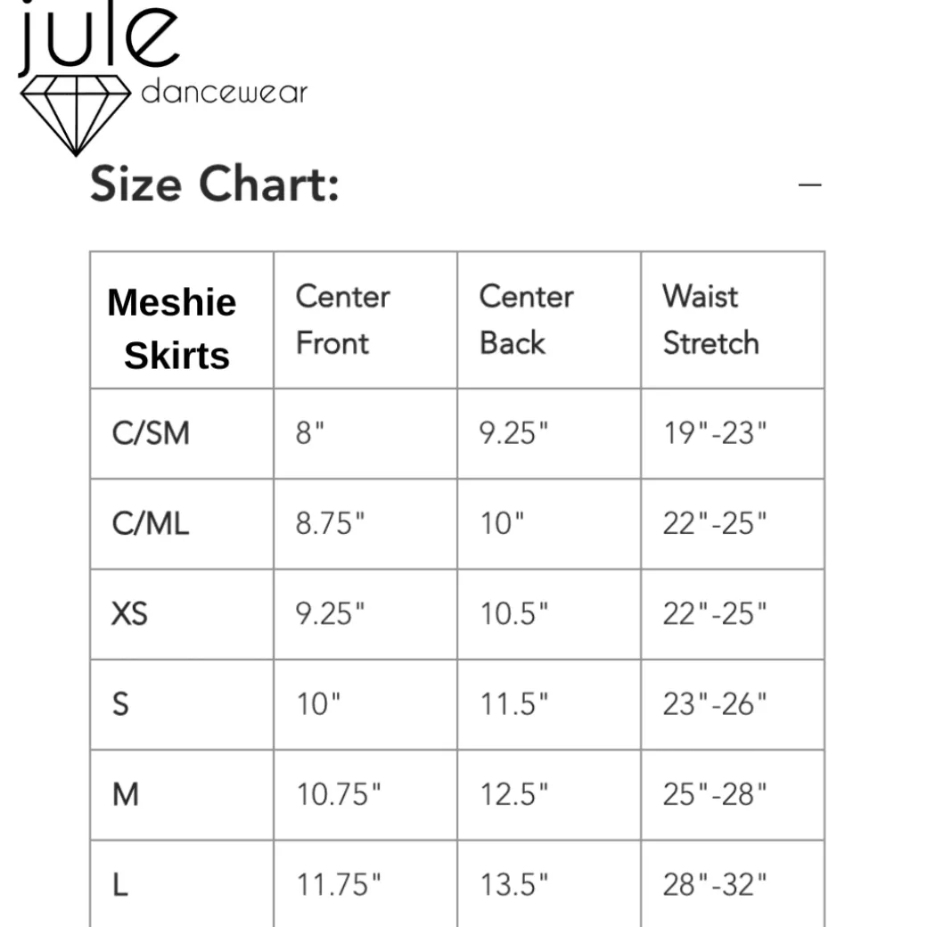 Jule Dancewear Meshie Skirt
