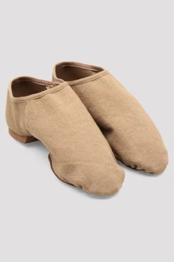 Ladies Phantom Stretch Canvas Jazz Shoes in Tan