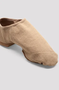 Ladies Phantom Stretch Canvas Jazz Shoes in Tan