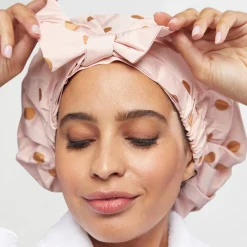 Luxury Shower Cap Blush Dot