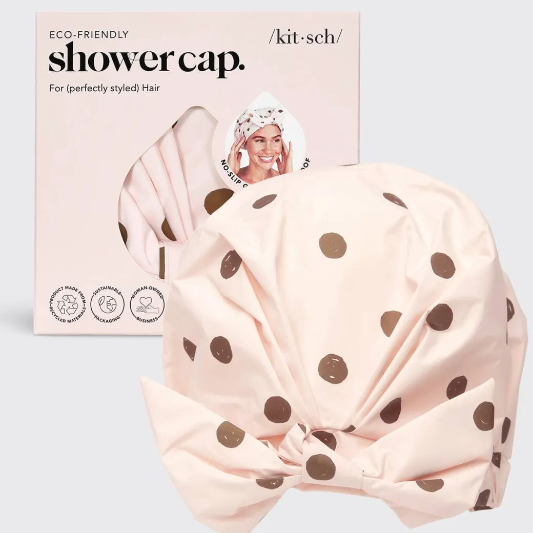 Luxury Shower Cap Blush Dot