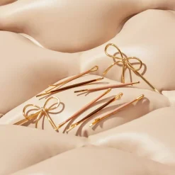 Metal Enamel Cloud & Bow Bobby Pins 8pc Set Rosewood
