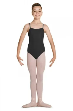 Mirella Scoop Neck Velvet Panel Camisole Leotard