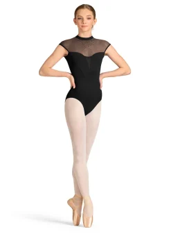 Mirella V-Front Cap Sleeve Leotard