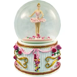 Musical Ballerina in Tutu Snow Globe Turning 100mm