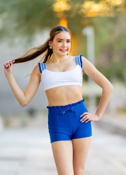 Oh La La Dancewear The Era Top Beacoup Blue/White/Cooling Spray
