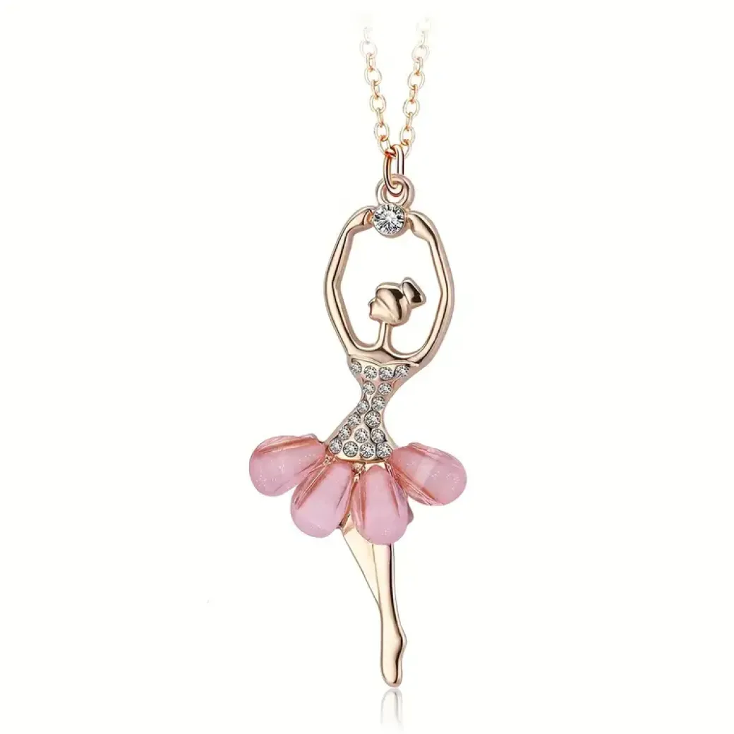 Pink Ballet Girls Necklace