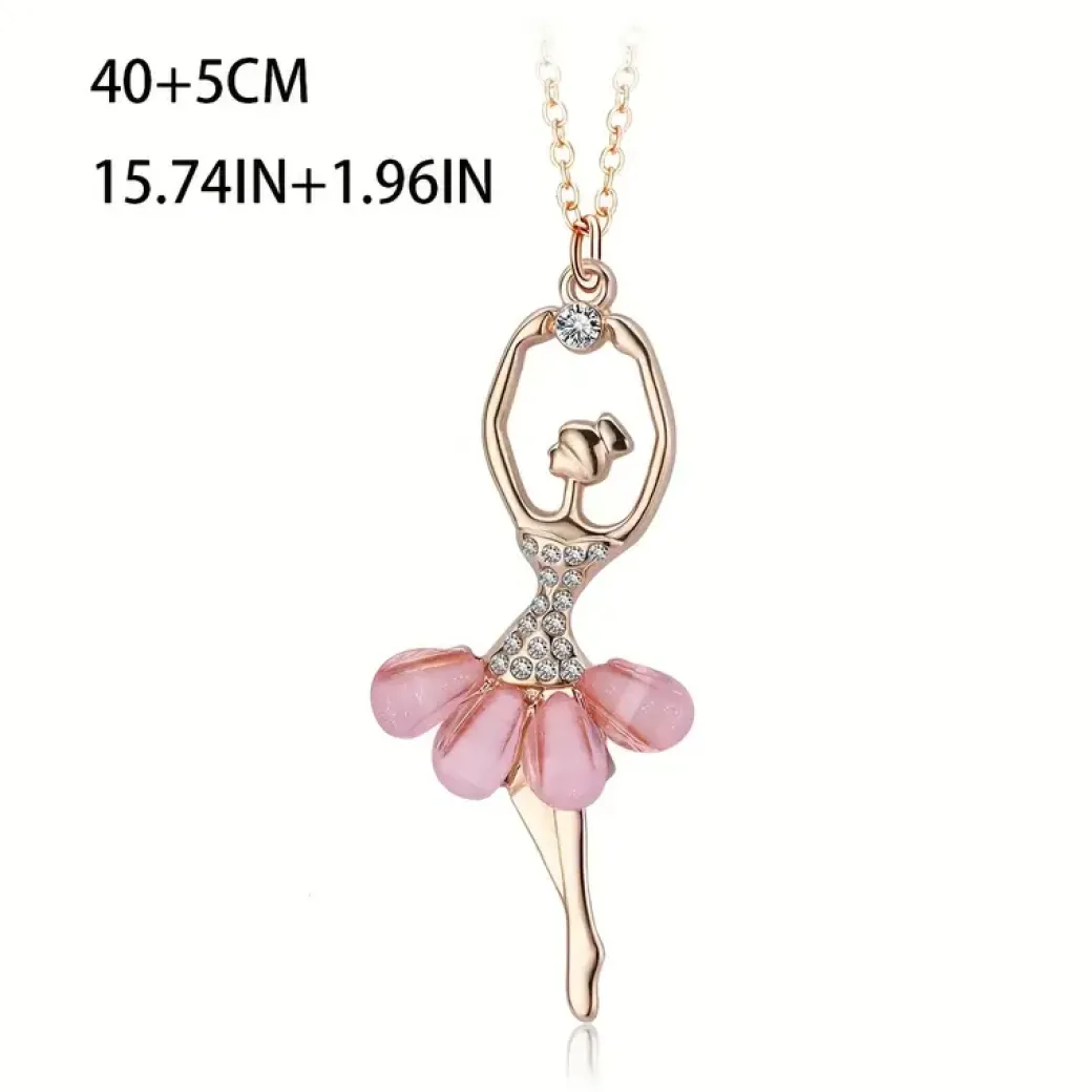 Pink Ballet Girls Necklace