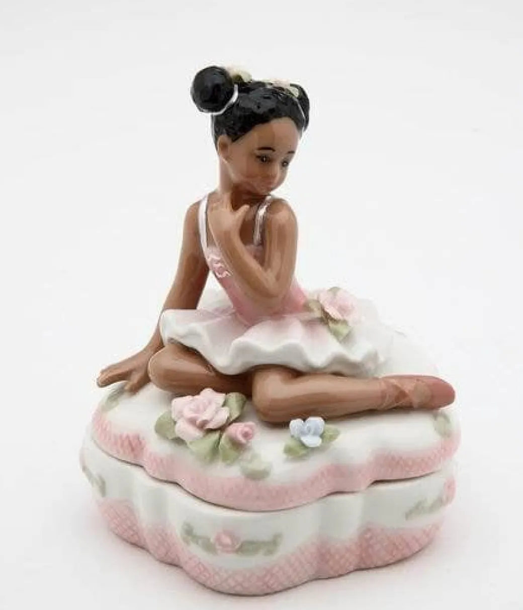 Porcelain Ballerina with Pink Trinket Box