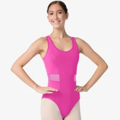 So Danca Enya Racer Back Tank Leotard with Mesh Inserts Womens