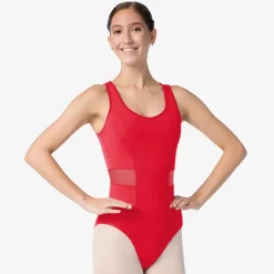 So Danca Enya Racer Back Tank Leotard with Mesh Inserts Womens