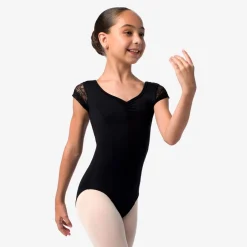 So Danca Fab Deb Floral Lace Cap Sleeve Leotard Girls