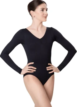 So Danca Long Sleeve Leotard with Pinched Front and Back